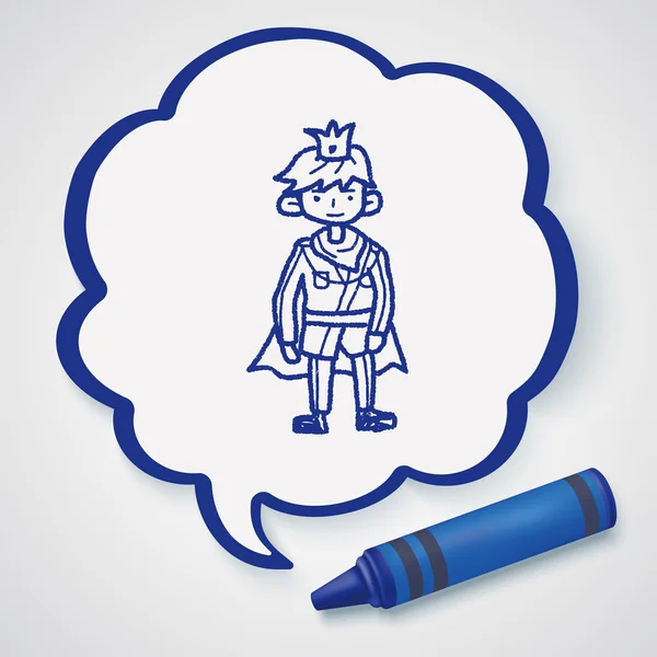 Prins doodle pictogram element — Stockvector