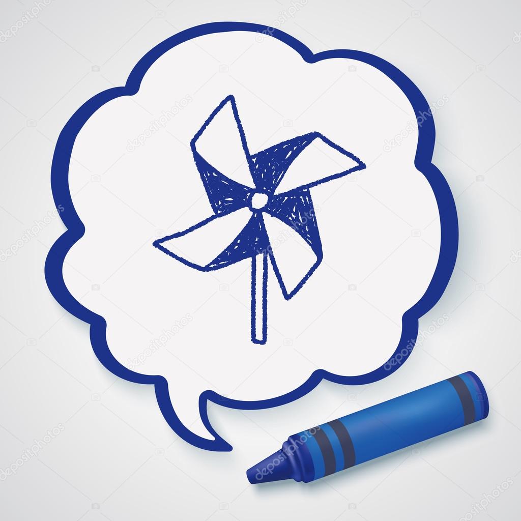 windmill toy doodle icon element