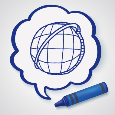 Doodle küre simgesi öğesi