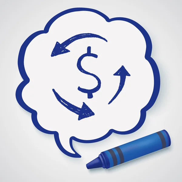 Uitwisseling geld doodle pictogram element — Stockvector
