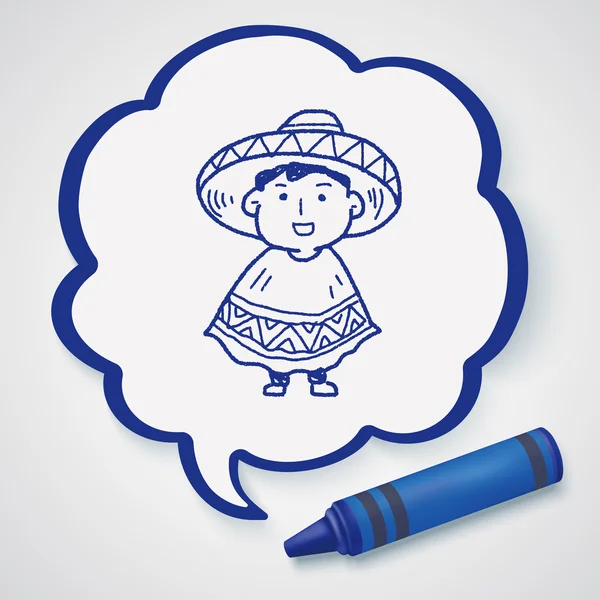 Mexikanska doodle ikonen element — Stock vektor