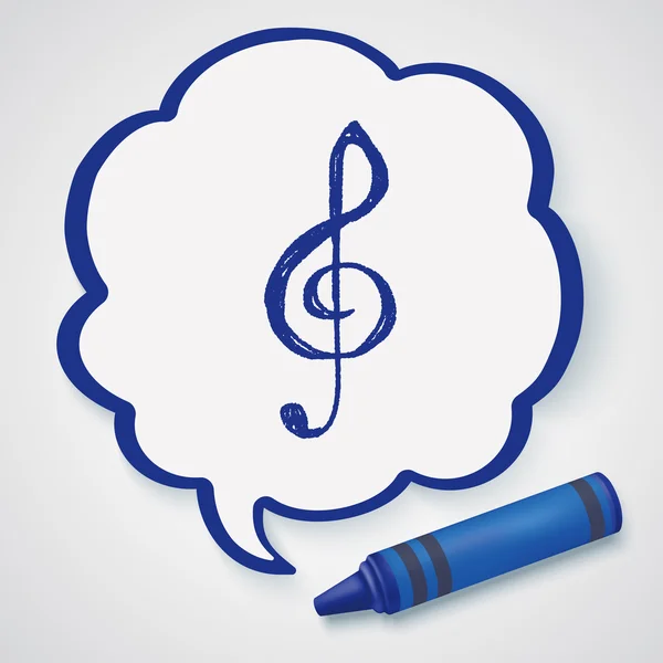 Müzik Not doodle Icon öğesi — Stok Vektör
