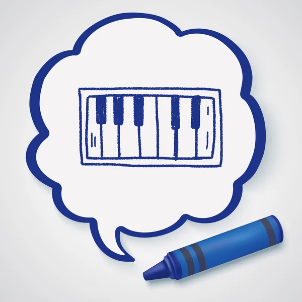 Piyano doodle Icon öğesi — Stok Vektör