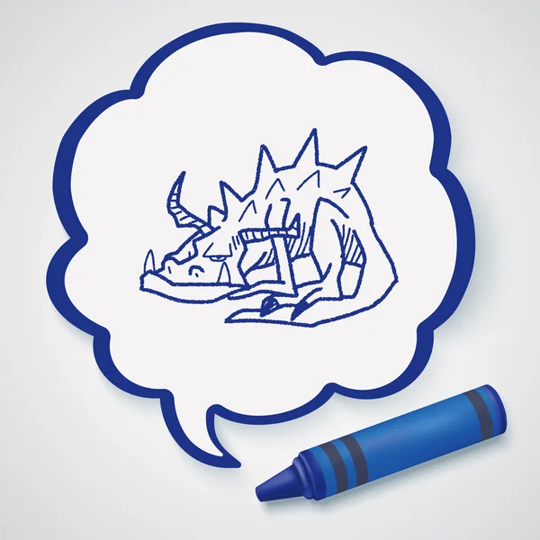 Dragon doodle ikonen element — Stock vektor