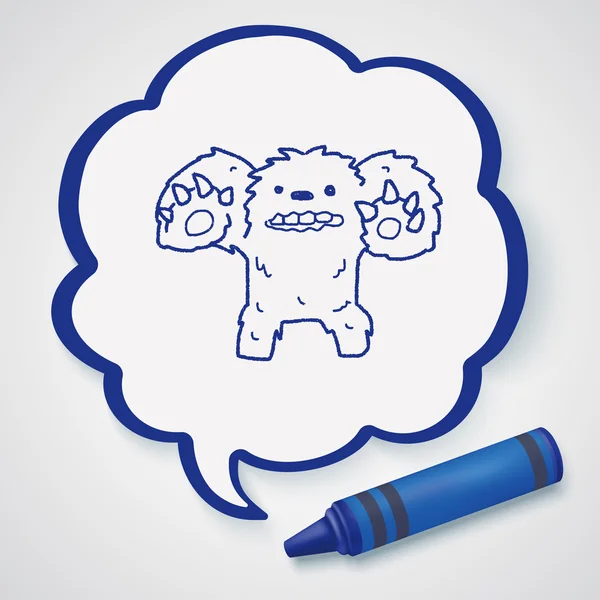 Elemento ícone doodle monstro — Vetor de Stock