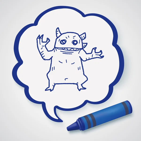 Elemento ícone doodle monstro —  Vetores de Stock