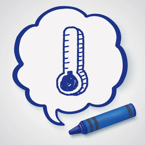 Doodle thermometer icon element — Stock Vector