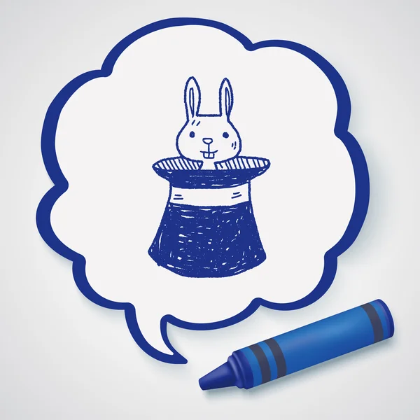 Magiczny królik doodle element ikona rysunek — Wektor stockowy