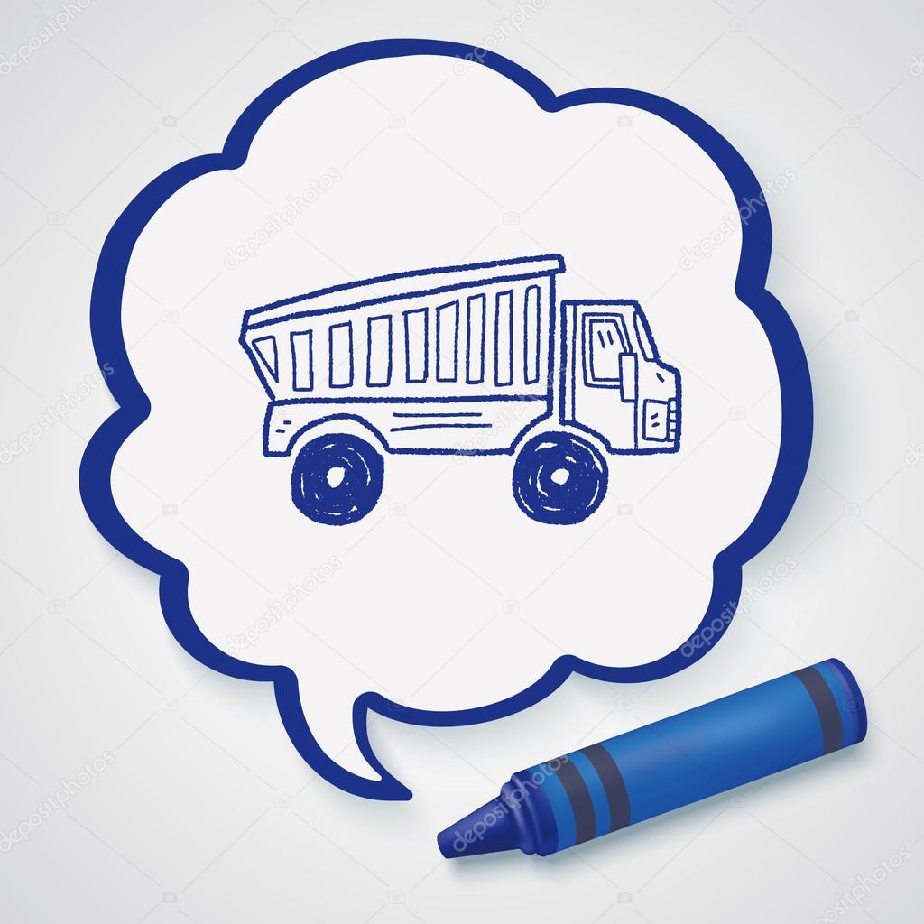 truck doodle icon element
