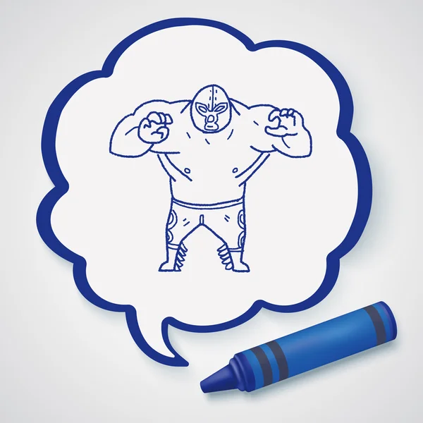 Wrestler mexicano doodle ícone elemento —  Vetores de Stock