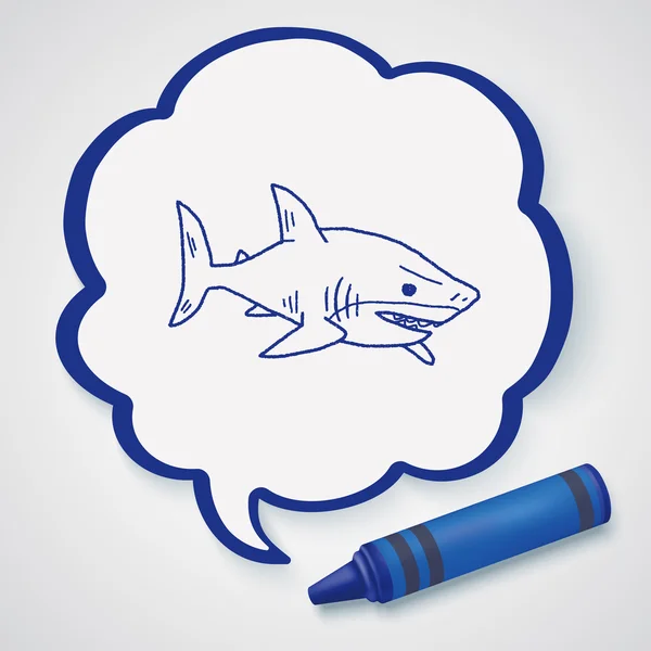 Shark doodle icon element — Stock Vector