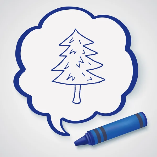 Desenho de doodle árvore de Natal —  Vetores de Stock