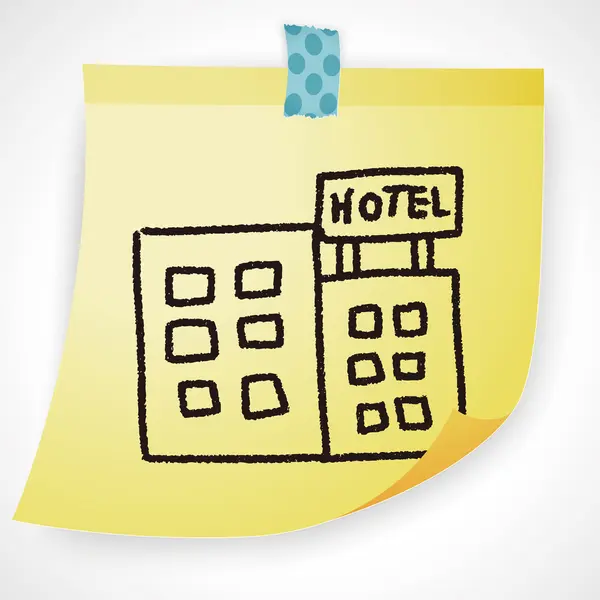 Doodle hotell vektor illustration — Stock vektor