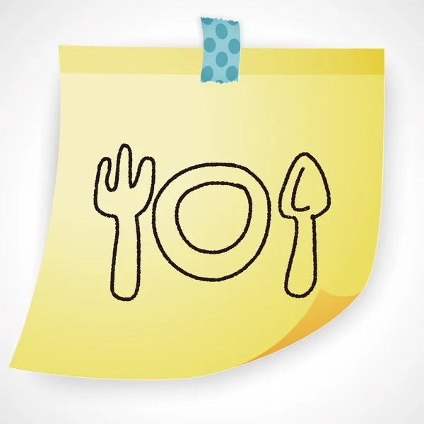 Doodle Tableware vector illustration — Stock Vector