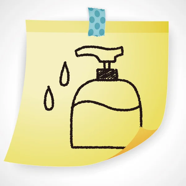 Doodle lavagem garrafa vetor ilustração —  Vetores de Stock