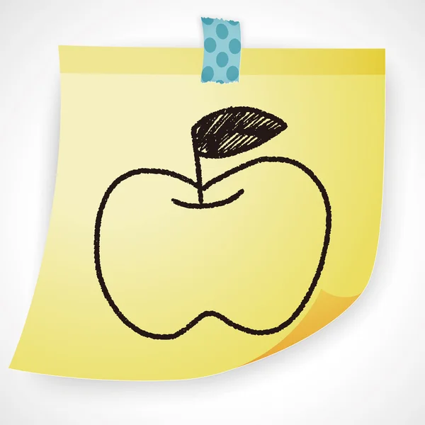 Ilustracja wektorowa jabłko bazgroły — Wektor stockowy