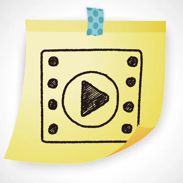 Illustrazione vettoriale di gioco video doodle — Vettoriale Stock