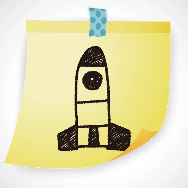 Illustrazione vettoriale di disegno doodle missile — Vettoriale Stock