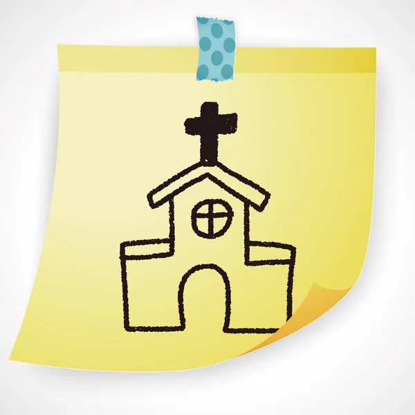 Chiesa doodle disegno vettoriale illustrazione — Vettoriale Stock