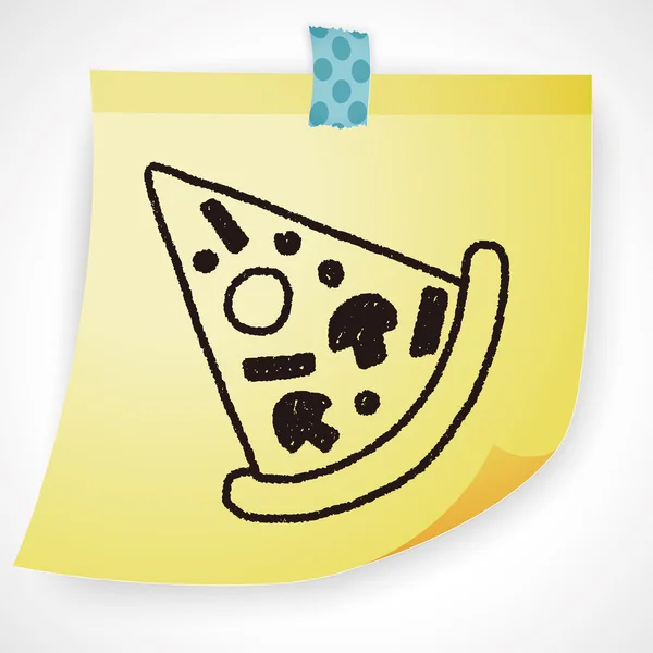 Pizza doodle rysunek wektor ilustracja — Wektor stockowy