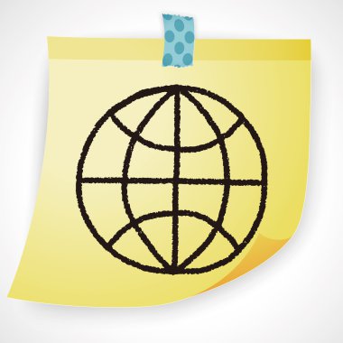 Doodle Globe vektör çizimi