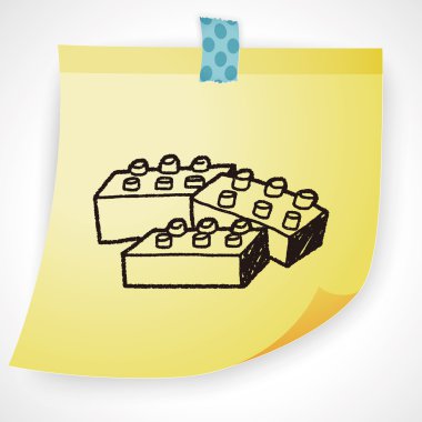 Doodle bina blokları vektör çizim