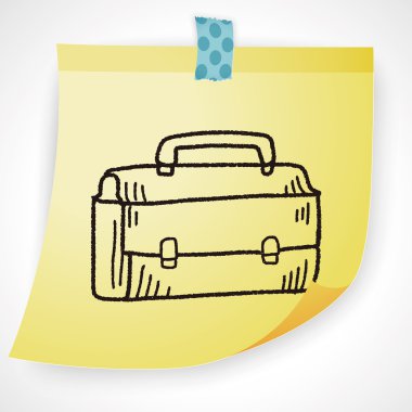 Evrak Çantası'nı vektör çizim doodle