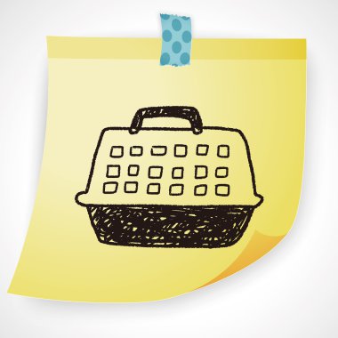 evde beslenen hayvan taşıyıcı simgesi öğe doodle