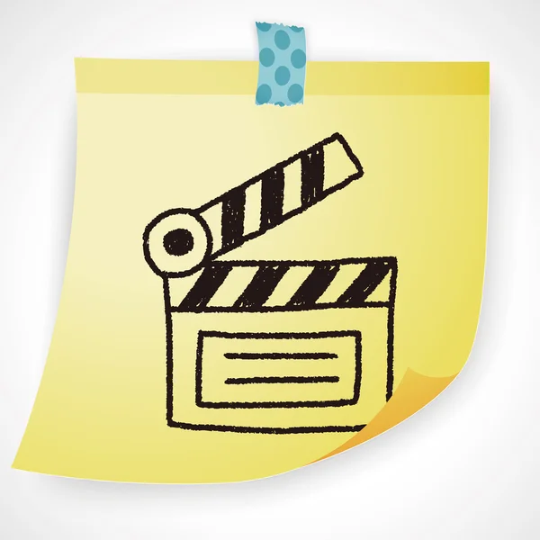 Clapboard doodle dibujo vector ilustración — Archivo Imágenes Vectoriales