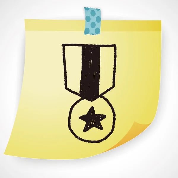 Illustration vectorielle de dessin de doodle médaille — Image vectorielle