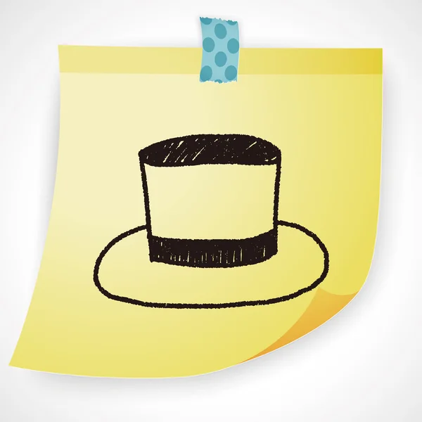 Cappello doodle disegno vettoriale illustrazione — Vettoriale Stock