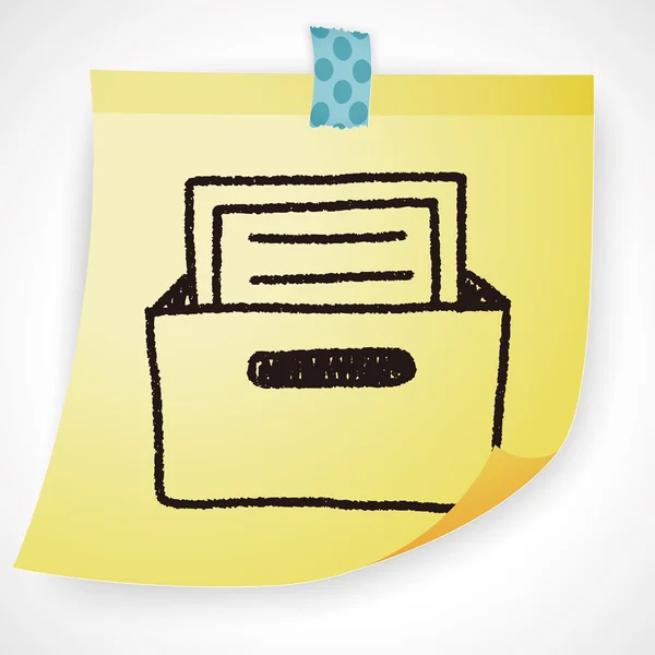 ファイル ボックス落書き図面のベクトル図 — ストックベクタ