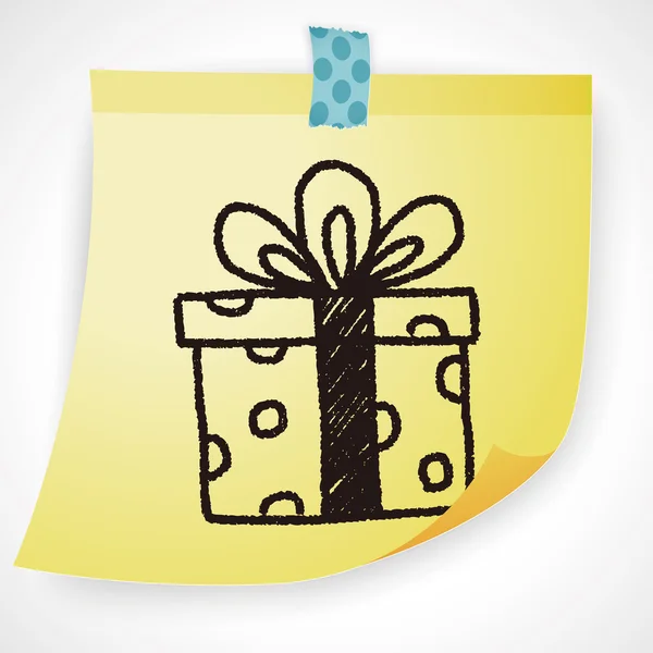 Cumpleaños regalos doodle dibujo vector ilustración — Archivo Imágenes Vectoriales