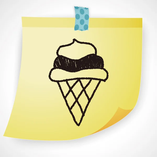 Illustrazione vettoriale del disegno del doodle del gelato — Vettoriale Stock