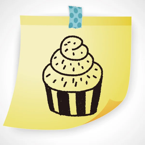 Doodle Cake Vektor Illustration — Stockvektor