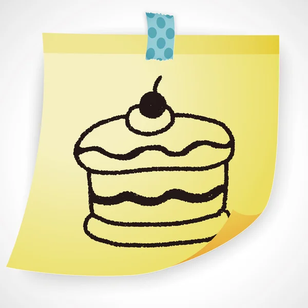 Illustrazione vettoriale torta doodle — Vettoriale Stock