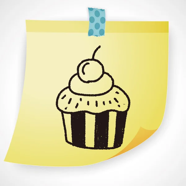 Doodle Cake Vektor Illustration — Stockvektor