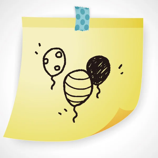 Doodle balão vetor ilustração — Vetor de Stock