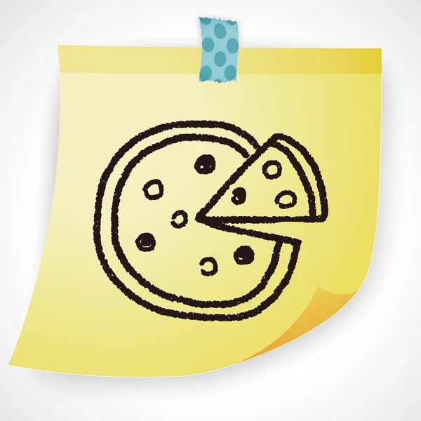 Doodle pizza vector ilustración — Vector de stock