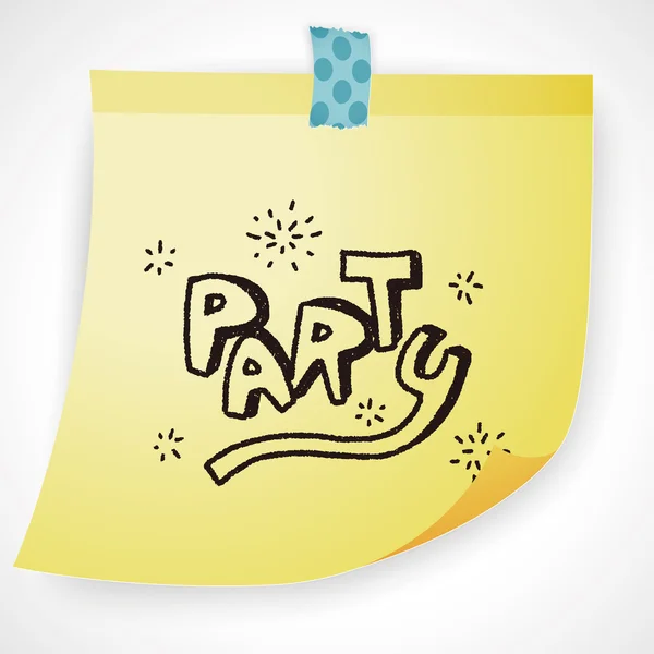 Doodle partij vector illustratie — Stockvector