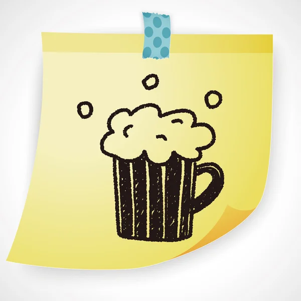 Doodle cerveja vetor ilustração —  Vetores de Stock