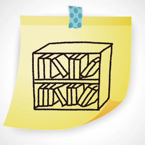 Ilustracja wektora doodle Bookcase — Wektor stockowy