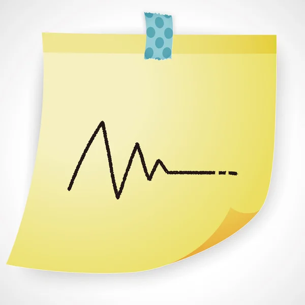 Ilustração vetorial doodle ECG —  Vetores de Stock