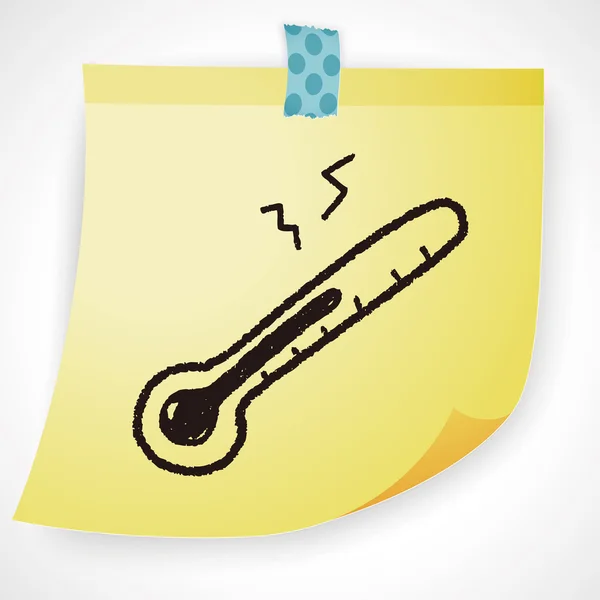 Doodle Thermometer Vektor Illustration — Stockvektor