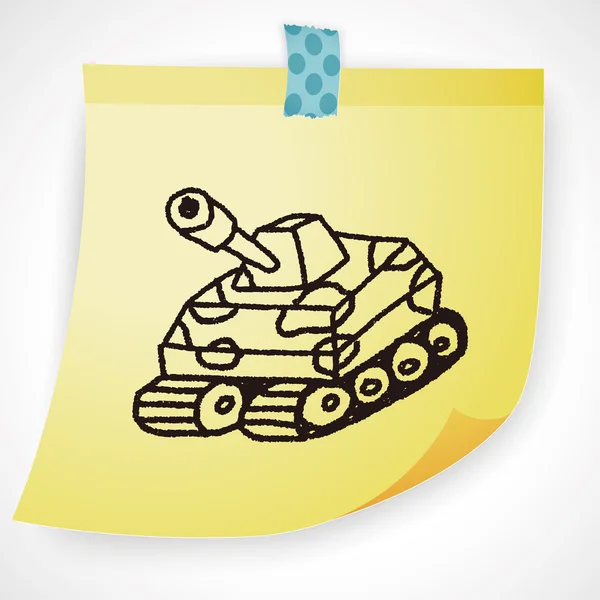 Doodle Tank vector illustration — Stock Vector