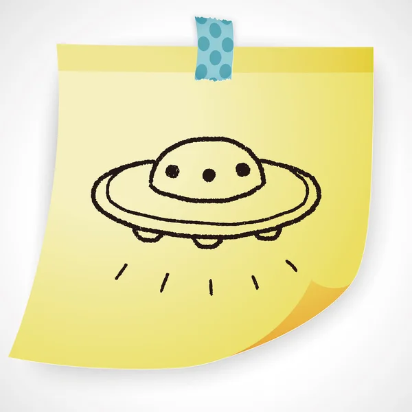 Illustrazione vettoriale Doodle UFO — Vettoriale Stock