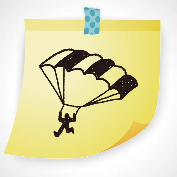 Doodle Paracadute vettoriale illustrazione — Vettoriale Stock