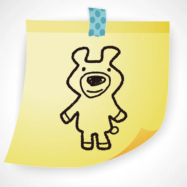 Illustration vectorielle Doodle Bear Doll — Image vectorielle