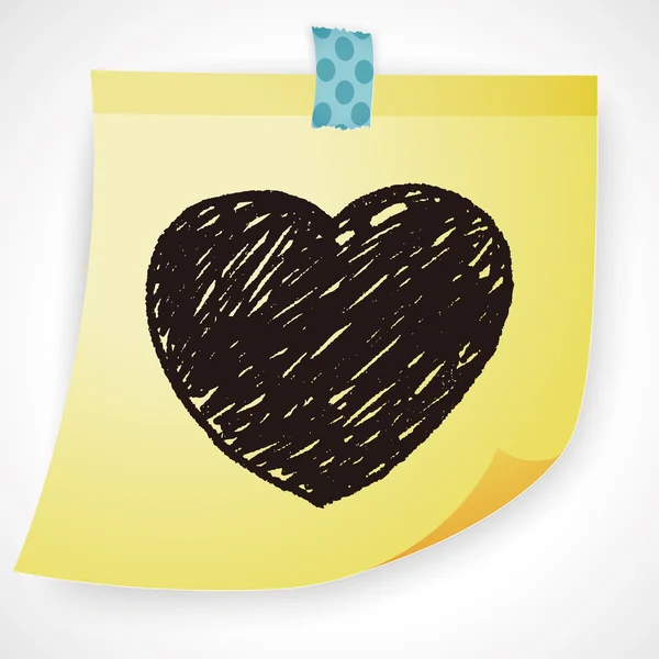 Ilustración del vector Doodle Heart — Vector de stock