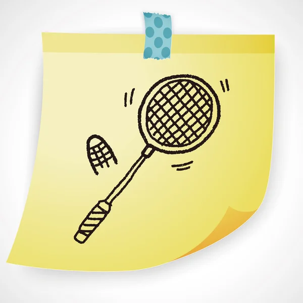 Εικονογράφηση διανύσματος Doodle Badminton — Διανυσματικό Αρχείο